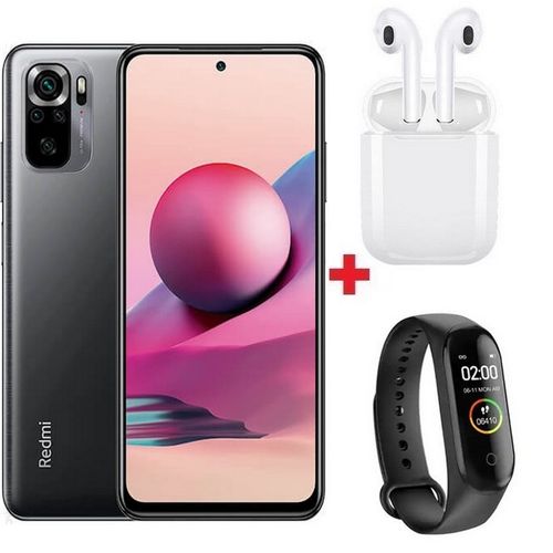 XIAOMI Redmi Note 10S 6,43“ (6Go, 128Go) - 64MP - Android 11 - Gris + Band + Écouteur| Fiche Technique et Prix au Maroc