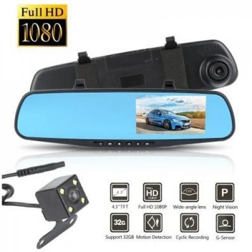 Car Dvr Rétroviseur Camera DVR + camera de recul Full HD WDR + HDR| Fiche Technique et Prix au Maroc