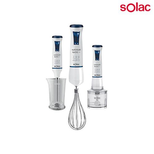 Solac Mixeur plongeant et batteur très puissant 600 watt 3 en 1 en inox avec bol hachoir et batteur original d’Espagne| Fiche Technique et Prix au Maroc