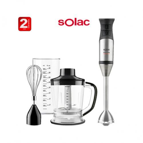 Solac Robot Mixeur Plongeant hachoir à haute puissance Pro 1200 COMPLET -2ans de garantie| Fiche Technique et Prix au Maroc