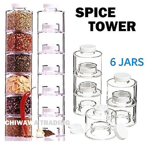 6 bouteilles pour rangement épices  spice tower| Fiche Technique et Prix au Maroc