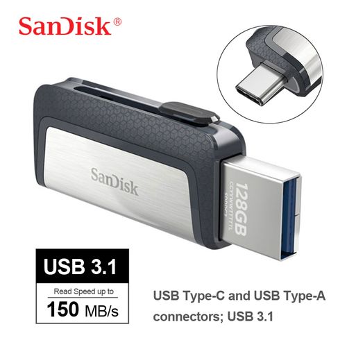 Sandisk Clé 128 Go USB 3.1 Type-C à Double Connectique Ultra| Fiche Technique et Prix au Maroc