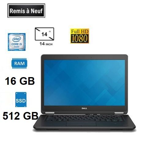 DELL Latutide E7470 Core i5-6300U ,16Go DDR4, 512 SSD (Remis à Neuf)| Fiche Technique et Prix au Maroc
