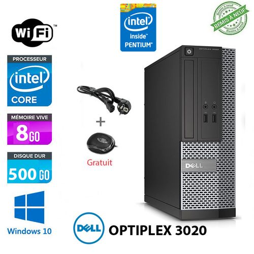 DELL Optiplex 3020 SFF Intel G1840 RAM 8Go HDD 500Go- WIFI-Remis à Neuf| Fiche Technique et Prix au Maroc