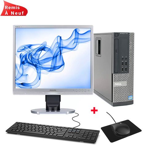 DELL Optiplex 790 SFF - Intel Core i3-2100  4Go ,  500Go avec Ecran Philips 19“ (Remis à Neuf)| Fiche Technique et Prix au Maroc
