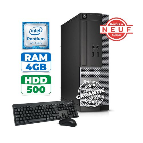 DELL PC DELL OPTIPLEX 3020 SFF Pentium G G3220 3 GHZ 4GO/500GO - Remis à Neuf| Fiche Technique et Prix au Maroc