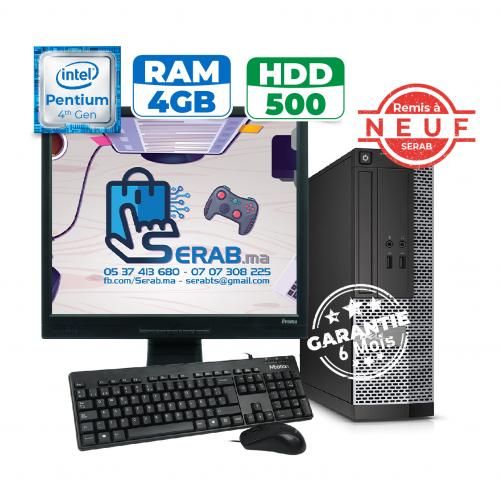 DELL PC OPTIPLEX 3020 DT G3440 3.30GHz 4GO/500GO WIFI + ECRAN 19 (Remis a Neuf)| Fiche Technique et Prix au Maroc