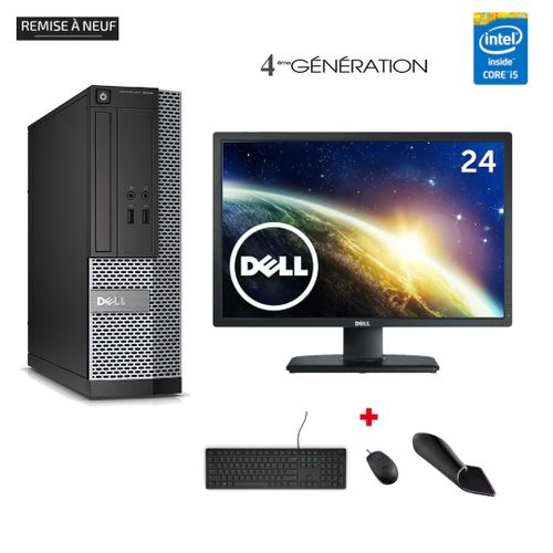 DELL Pc Pack Optiplex 3020 Slim Core i5(4éme Gén)-HDD 500Go-RAM 4Go+ Écran 24 Pouce-Remis à Neuf| Fiche Technique et Prix au Maroc