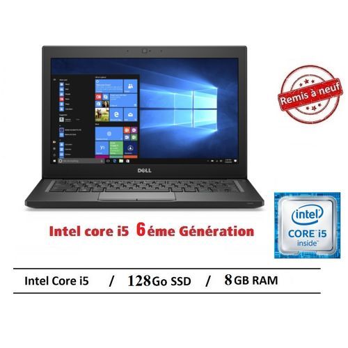 DELL Pc portable Latitude E7280 - Core i5-8Go RAM-128Go SSD -12.5“-Remis à Neuf| Fiche Technique et Prix au Maroc