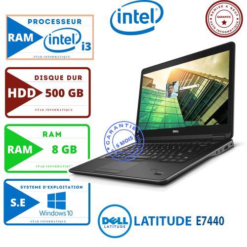 DELL ULTRABOOK DELL E7440 CORE I3 8G 500G HDD -REMISE A NEUF| Fiche Technique et Prix au Maroc