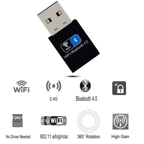 Cle Wifi + Bluetooth 4.0 USB, Adaptateur 150m LAN réseau WiFi Adaptateur de carte| Fiche Technique et Prix au Maroc