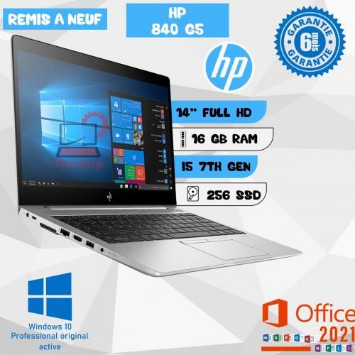 Hp EliteBook 840 G5 Core i5-7300U 16Go DDR4 , 256Go SSD - Remis à Neuf| Fiche Technique et Prix au Maroc