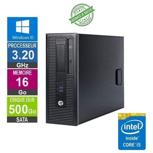 Hp EliteDesk 800 G1 Core I5-4570 RAM 16Go 500Go Graveur DVD  [REMIS A NEUF]| Fiche Technique et Prix au Maroc
