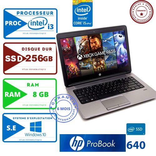 Hp PC Portable HP Probook 640 Core i3 4eme 256Gb SSD 8GB RAM 14“- remis a neuf| Fiche Technique et Prix au Maroc