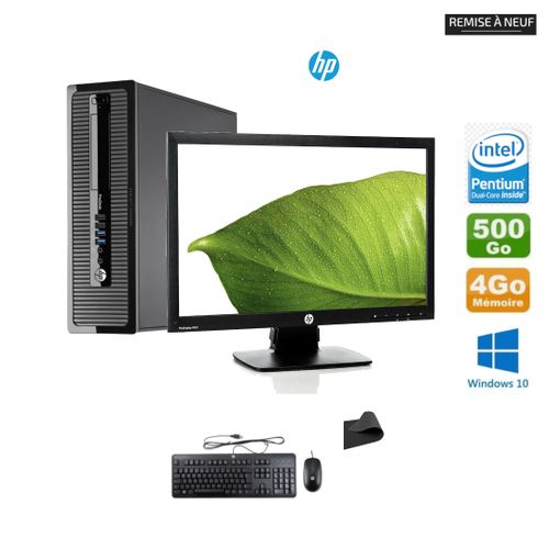Hp ProDesk 400 G1 Pentium G3220-RAM 4Go -HDD 500Go/Avec Ecran Hp 20“- Remis à Neuf| Fiche Technique et Prix au Maroc