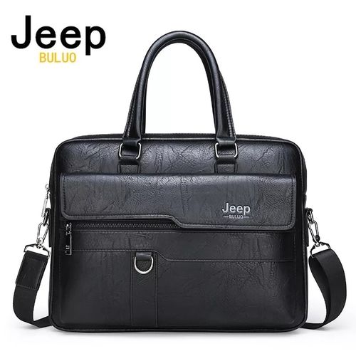 Jeep Buluo Porte documents et PC portable Sac en cuir noir| Fiche Technique et Prix au Maroc
