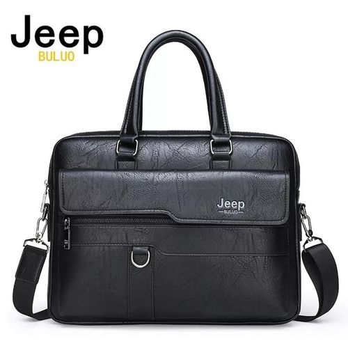 Jeep Buluo Sac en cuir noir Porte documents et PC portable 14 pouces| Fiche Technique et Prix au Maroc