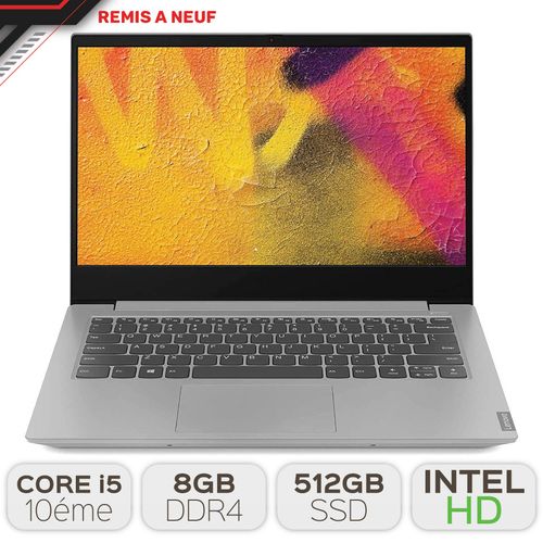 Lenovo Ideapad S340 Core i5-10éme Gen 8GB 512GB SSD, Windows 10, [Remis à neuf]| Fiche Technique et Prix au Maroc