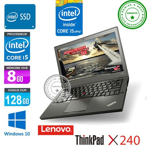 Lenovo ThinkPad X240, Intel Core i5 - RAM 8Go, SSD 128Go -REMIS A NEUF| Fiche Technique et Prix au Maroc