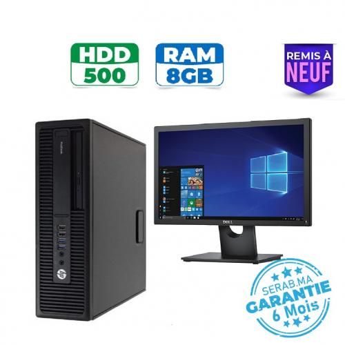 Hp Pc Complet 600 G2 SFF - 8Go RAM - 500Go HDD avec Écran HP 19“ - Remis à Neuf| Fiche Technique et Prix au Maroc