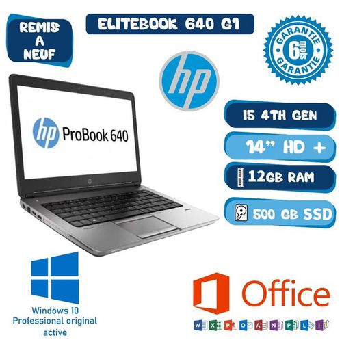 Hp Probook 640 Core i5 4eme génératioSSD500Go 12GB RAM 14“ remis a neuf| Fiche Technique et Prix au Maroc