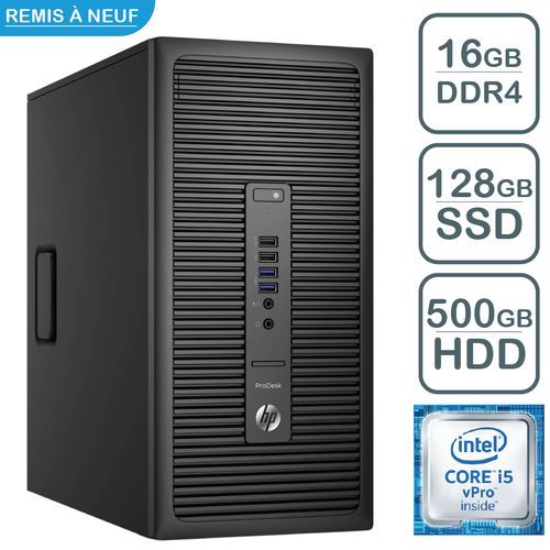 Hp ProDesk 600 G2 / i5-6500 / 16GB DDR4 / 128GB + 500GB [REMIS A NEUF]| Fiche Technique et Prix au Maroc