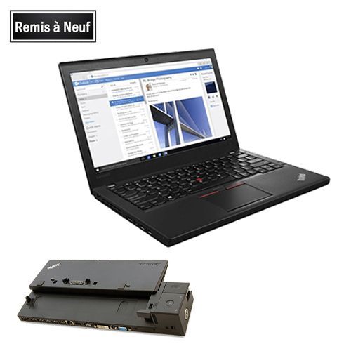 Lenovo ThinkPad X260, Intel Core i5- 6300U ,RAM 8Go DDR4 256Go SSD -Remis à Neuf| Fiche Technique et Prix au Maroc