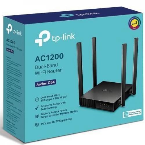 TP-Link Point d’Acces 1200Mbps Dual Band Wi-Fi - Access Point , Répéteur WiFi 2 in 1 Archer C54| Fiche Technique et Prix au Maroc