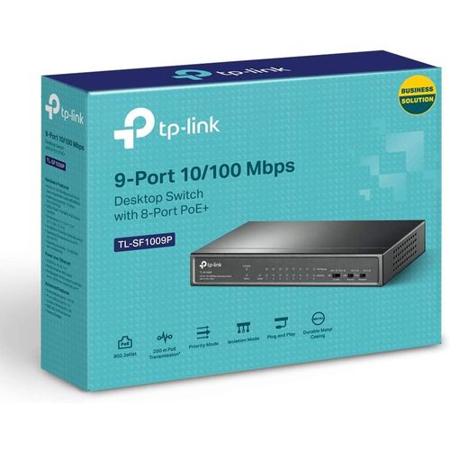 TP-Link Switch PoE TL-SF1009P 9 ports 10/100M, 8 ports PoE+, 65W pour tous les ports PoE| Fiche Technique et Prix au Maroc