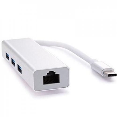 USB 3.1 type C vers RJ45 Ethernet Gigabit avec 3 ports USB 3.0 Hub| Fiche Technique et Prix au Maroc