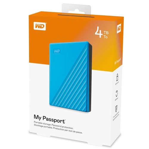 Western Digital Original 4TB (4000 Go) My Passport Bleu Ciel USB 3.2 Gen1 - Portable Disque Dur| Fiche Technique et Prix au Maroc
