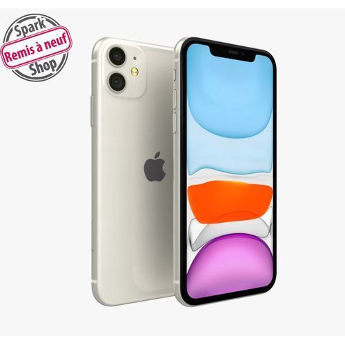 Apple iPhone 11, 6.1“ - 64Go + 4Go - Blanc - Remis à Neuf| Fiche Technique et Prix au Maroc