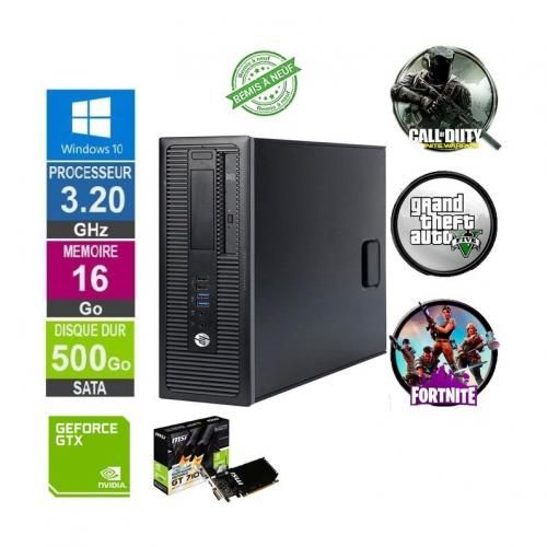 Hp PC GAMER EliteDesk 800 G1 i5 4éme Génération 16GB RAM NVIDIA GT 710 2GB -3 Jeux Installé FORTNE, GTA 5, Call of Duty - Remis à Neuf -| Fiche Technique et Prix au Maroc