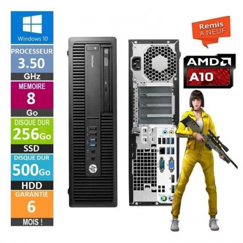 Hp Pc GAMER  HP 705 g3 sff AMD A10 6éme 8Go 256Go SSD 500Go HDD - remis à neuf| Fiche Technique et Prix au Maroc