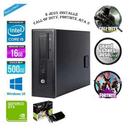 Hp PC GAMER i5 4éme Génération 16GB RAM NVIDIA GT 710 2GB -3 Jeux Installé FORTNE, GTA 5, Call of Duty WINDOWS 10 remis à neuf| Fiche Technique et Prix au Maroc