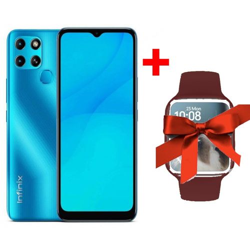 Infinix Smart 6 - 6.6“ - 64GB 3GB RAM - 8MP - 5000 mAh - Android 11 - Bleu + smartwatch + Écouteur| Fiche Technique et Prix au Maroc
