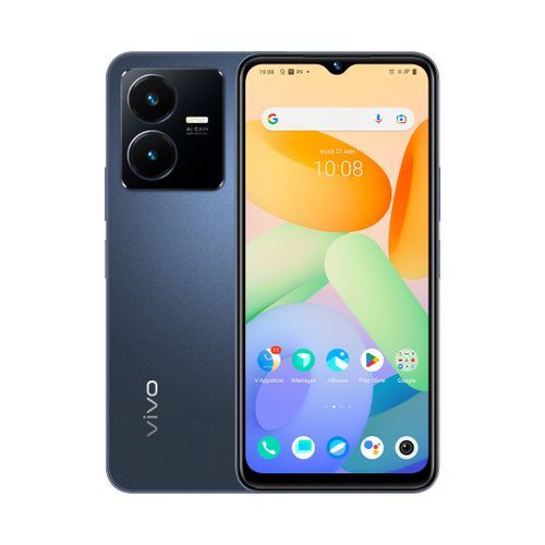 Vivo Y22 Caméra ultra claire 50 MP-64+4Go - Helio G85- Bleu étoilé| Fiche Technique et Prix au Maroc