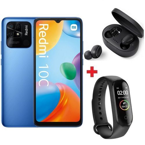 XIAOMI Redmi 10C (4GB - 64GB) Snapdragon 680 - 5000 mAh-50 MP - Bleu - Band + Écouteur| Fiche Technique et Prix au Maroc