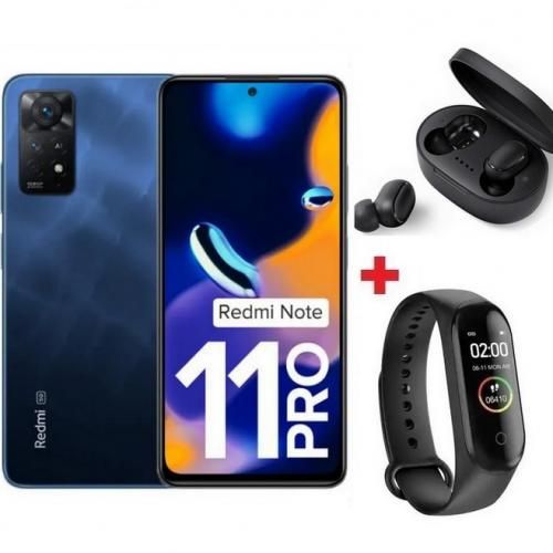 XIAOMI Redmi Note 11 Pro - FHD+ de 6,67’’(6Go, 128Go) - 108MP- Bleu - Band + Écouteur| Fiche Technique et Prix au Maroc