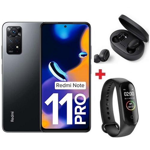 XIAOMI Redmi Note 11 Pro - FHD+ de 6,67’’(6Go, 128Go) - 108MP- Gris - Band + Écouteur| Fiche Technique et Prix au Maroc