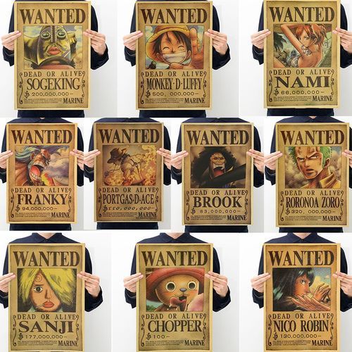 10pcs One Piece Action Figure Wanted Poster Craft Print Wall Sticker Vintage Movie Playbill Luffy Stickers One Piece Wallpaper(#Set)
 Fiche Technique et Prix au Maroc