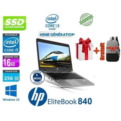 Hp Elitebook 840 G3 CORE i5 6300u -RAM 16 Go DDR4 - 256GoSSD -Remis a neuf
 Fiche Technique et Prix au Maroc