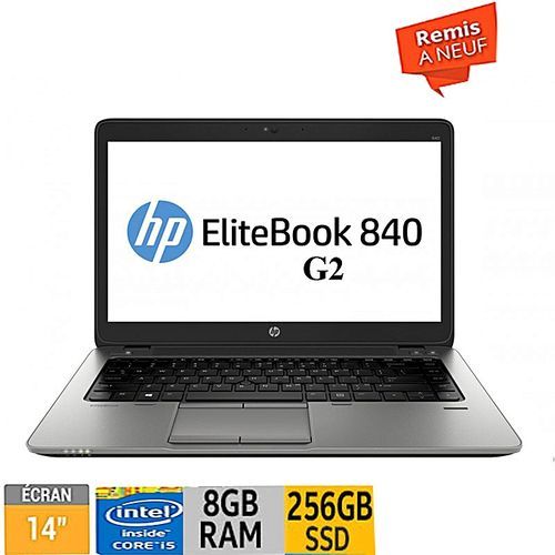 Hp EliteBook 840 G2 i5-5200U - SSD:256Go Ram:8go - Intel HD - Remis a neuf
 Fiche Technique et Prix au Maroc