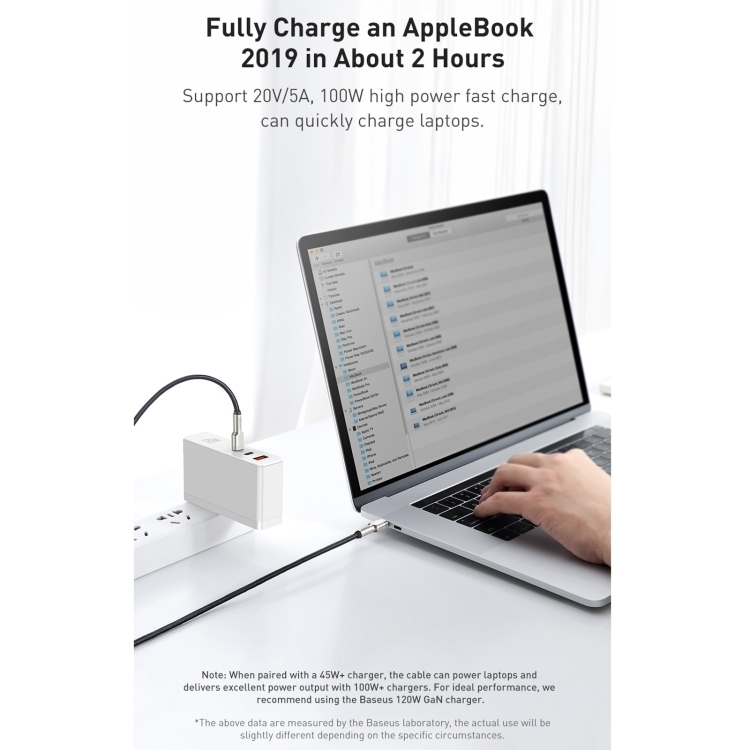 Baseus CATJK-D01 Cafule Series 100W Type-C / USB-C vers Type-C / USB-C Câble de données de charge métallique, longueur: 2 m (noir) - B2