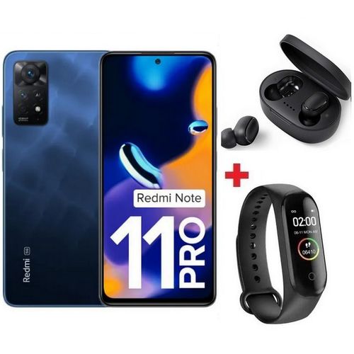 XIAOMI Redmi Note 11 Pro - FHD+ de 6,67’’(6Go, 128Go) - 108MP- Bleu - Band + Écouteur
 Fiche Technique et Prix au Maroc
