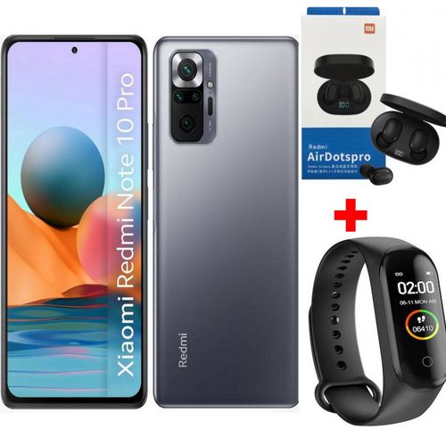 XIAOMI Redmi Note 10  Pro - 6.67" (8Go, 128Go)108MP/8MP-Dual Sim - Gris + Kit + Band
 Fiche Technique et Prix au Maroc