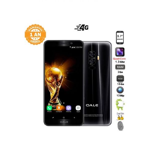 Oale X4 - 5.7" - 4G/Dual SIM - 16Go - 2Go - Android - Noir
 Fiche Technique et Prix au Maroc