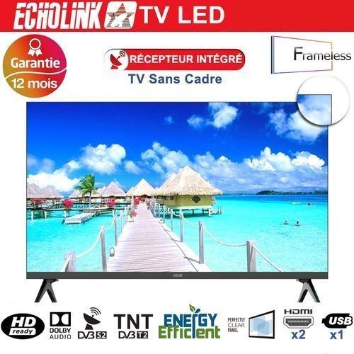 Echolink 32" TV LED -HD32WG6 -Sans cadre -Récepteur satellite intégré & TNT -Garantie 1an
 Fiche Technique et Prix au Maroc