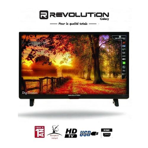 Revolution TV 24" Pouces HD Led Récepteur intégré + TNT + HDMI + USB
 Fiche Technique et Prix au Maroc