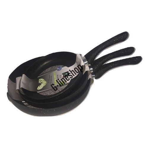 Delmonti Pack 3 Poêle En Granit anti adhésive  18cm,24cm et 28cm noir
 Fiche Technique et Prix au Maroc